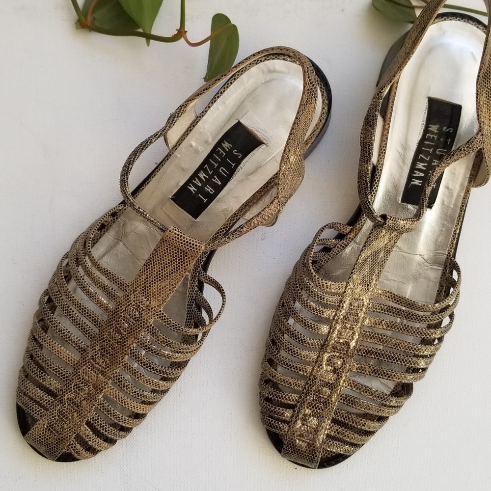 Stuart Weitzman | Strappy Snake Print Sandal